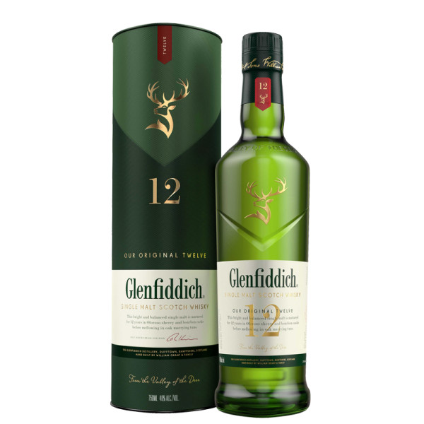 Glenfiddich 12 years Single Malt Scotch Whisky 0,7l Flasche Geschenkpack