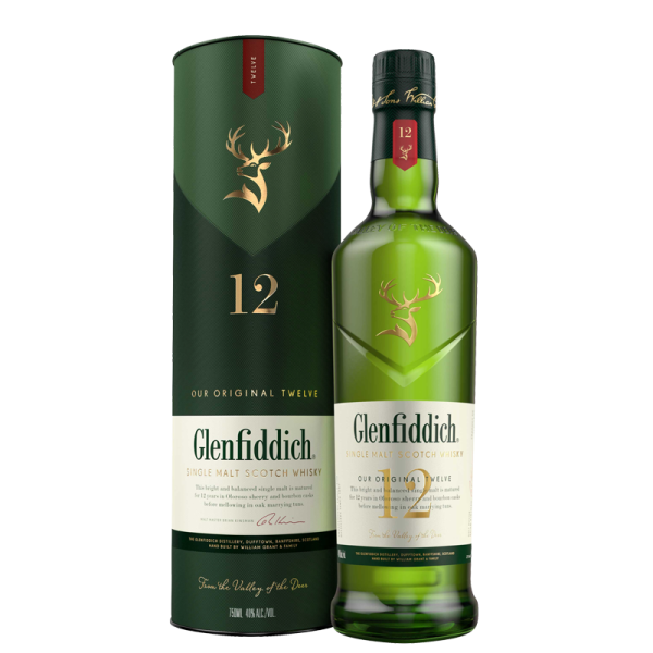 Glenfiddich 12 years Single Malt Scotch Whisky 0,7l bottle Geschenkpack