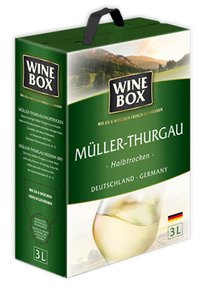 Wine Box M&uuml;ller Thurgau halbtrocken 3,0l Bag in Box