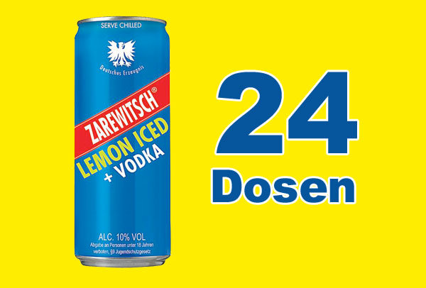 Zarewitsch Lemon Vodka 24 x 0,25l Dose - EINWEG - AMAZON