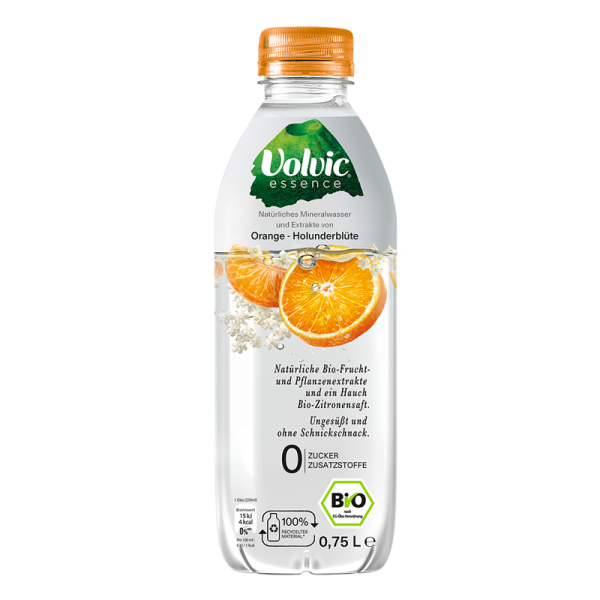 Volvic Essence Orange - Holunderbl&uuml;te  6 x 0,75l bottle - EINWEG