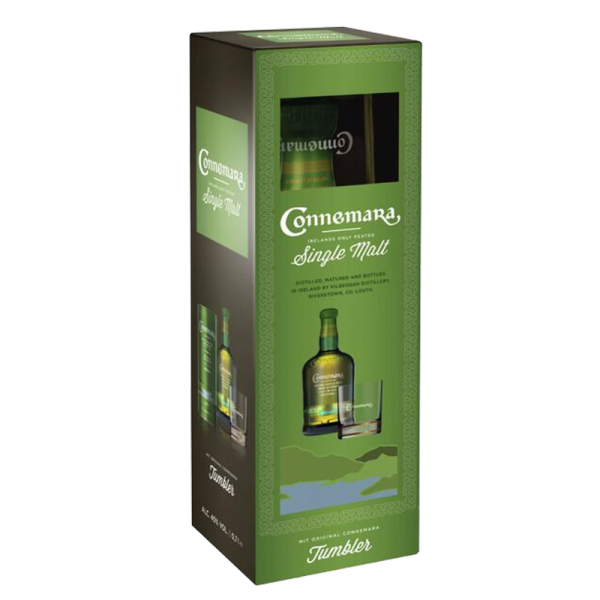 Connemara Single Malt Irish Whiskey 0,7l bottle Presentbox with Tumbler