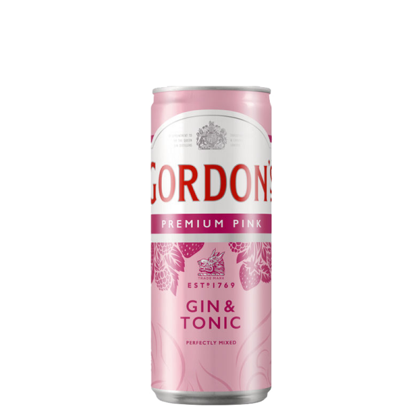 Gordon Pink Gin Tonic 12 x 0.25 l can - DISPOSABLE