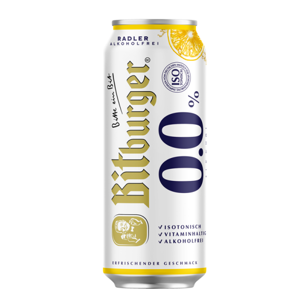 Bitburger Radler 0,0% Alkoholfrei 0,5 l Dose EINWEG