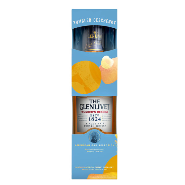 The Glenlivet Founders Reserve Single Malt Scotch Whisky Present + 1 Tumbler 0,7l bottle